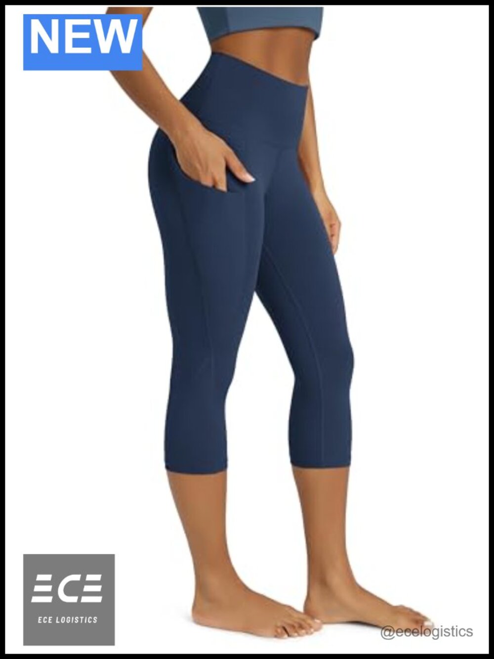 High Waisted Yoga Capris with Pockets Tummy Control Non See Through Workout